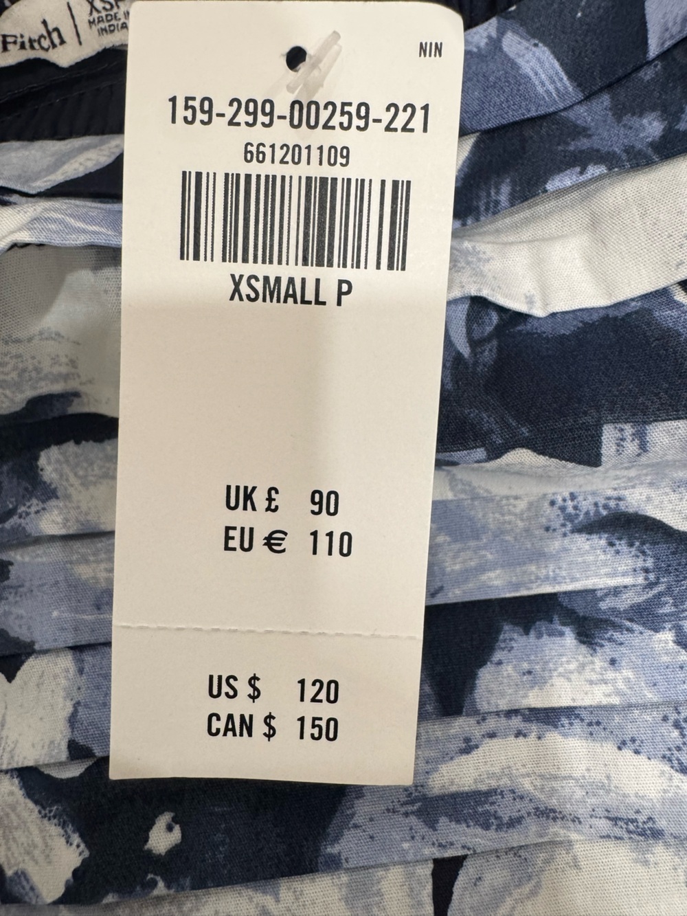 NWT Abercrombie & Fitch Emerson Midi Dress Puff Sleeve Blue Floral XS Petite - Picture 12 of 16